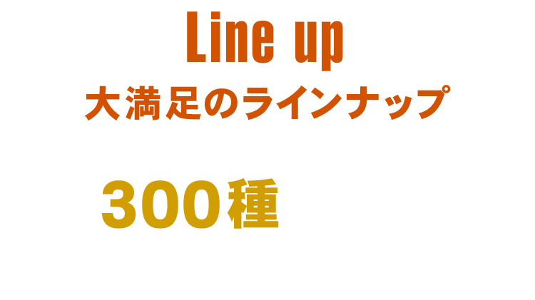 大満足のラインナップ